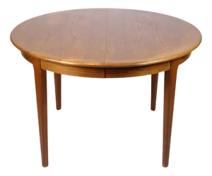 Round Extendable Dining Table in Teak, 1960s