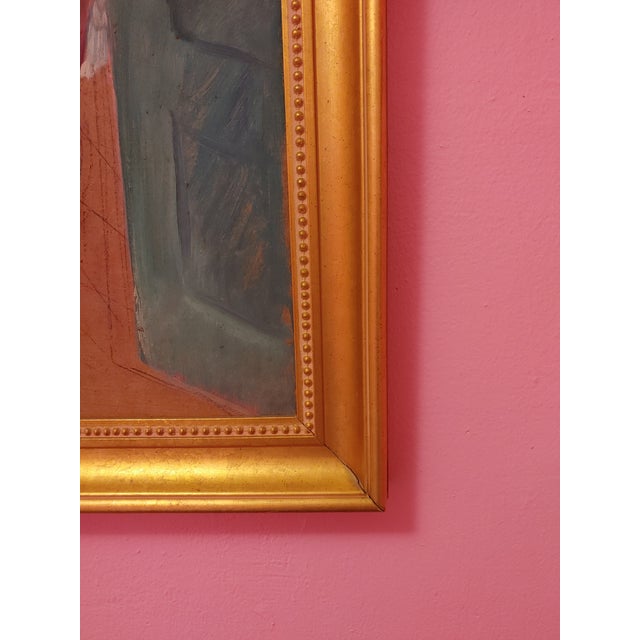 1940s Vintage Early 20th Century "The Bath" Oil Painting on Board by Moma Artist, Framed For Sale - Image 5 of 8