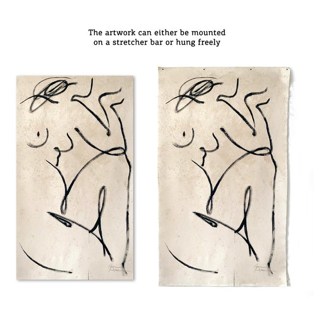 Female Painting on Unprimed Canvas by Anna Pepe For Sale - Image 6 of 7