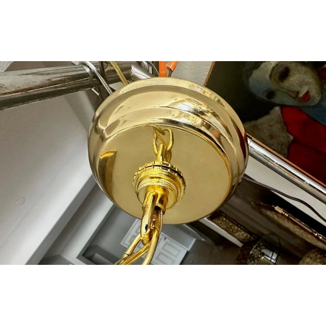 Murano Gold Glass Bell Shaped Chandelier or Pendant For Sale - Image 11 of 12