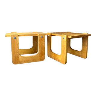 1970s Studio Craft Pine Side Tables - a Pair For Sale