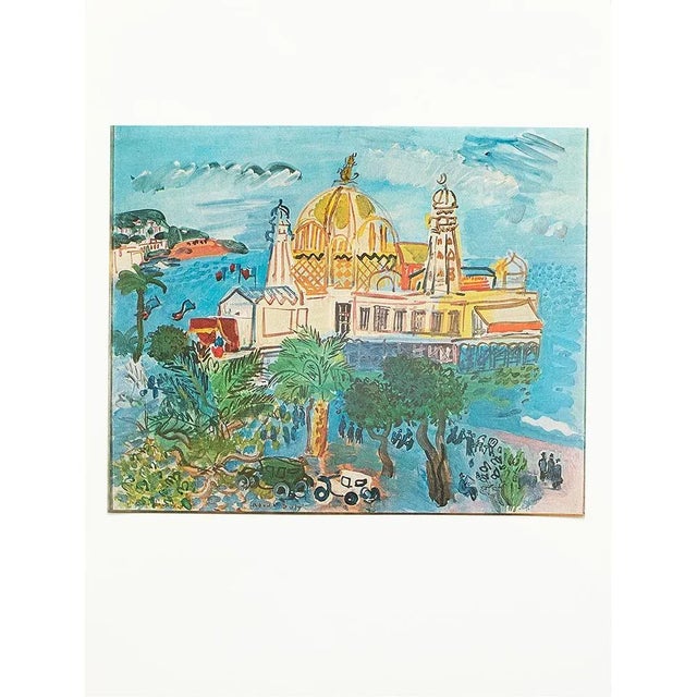 1970 After Raoul Dufy "The Casino of Nice", Full-Color Parisian Print For Sale In Dallas - Image 6 of 7