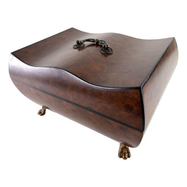 Handsome John Richards, Burled Walnut Dresser Box For Sale