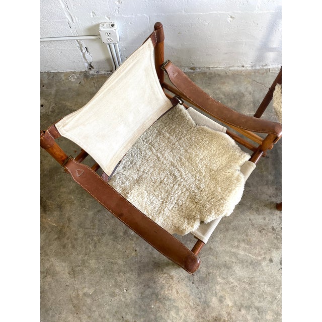 Beige Arne Norell Sirocco Safari Chairs Scandinavian Modern - A Pair For Sale - Image 8 of 18