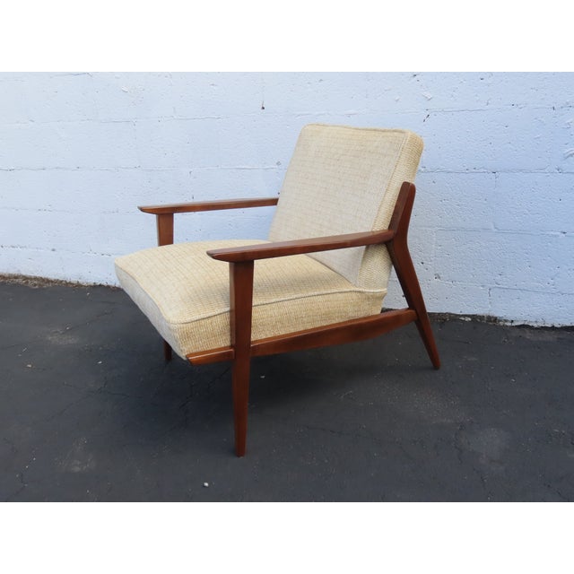Brown Mid Century Modern Lounge Side Accent Chair 6614 For Sale - Image 8 of 16