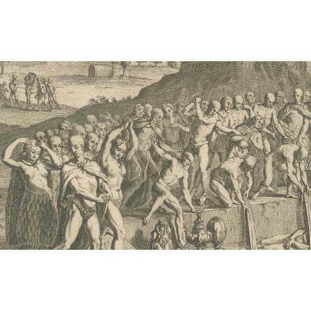 Title: Funeral Rites and Burial of Inca Nobles – Rare 1734 Engraving of Peruvian Customs : This detailed 1734 copperplate...