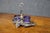 Victorian Late 19th Century Double Salt Cellar With Cobalt Blue Glass Liners, Rococo Revival For Sale - Image 3 of 13