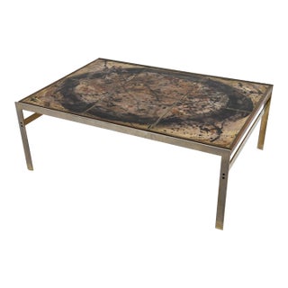 1970s Birte Vedel Howard Steel and Tile Coffee Table For Sale