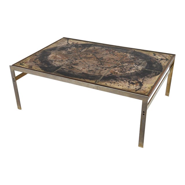 1970s Birte Vedel Howard Steel and Tile Coffee Table For Sale