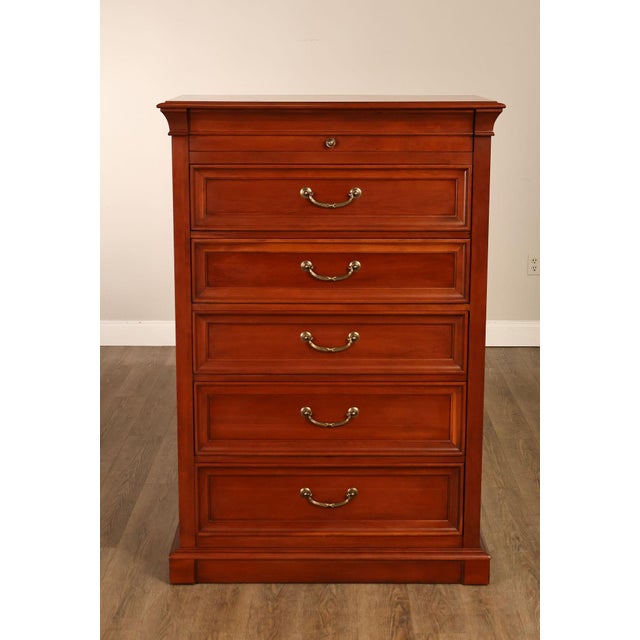 Ethan Allen 'Medallion' Cherry Tall Chest of Drawers For Sale - Image 15 of 18