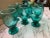 Mid-Century Modern Contemporary Teal Glass Water Goblets Set of 8 For Sale - Image 3 of 12