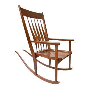 Circa 1980s American Walnut Arts & Crafts Sam Maloof Style Sculptural Rocking Chair