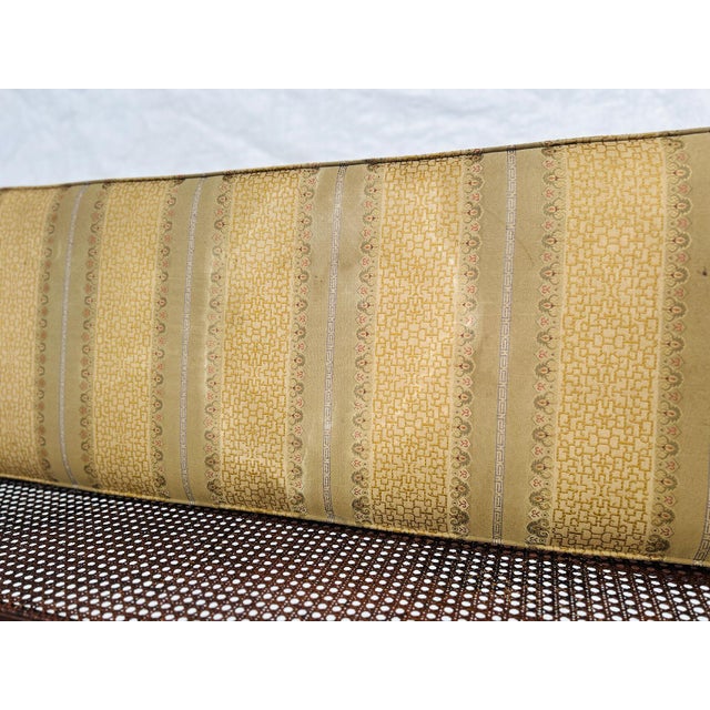 Wood Vintage , Midcentury Style Cane Back Bench For Sale - Image 7 of 7