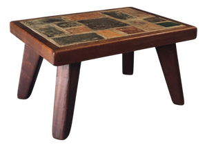 Brutalist Rustic Slate Tile & Oak Coffee Table, Belgium, 1960s