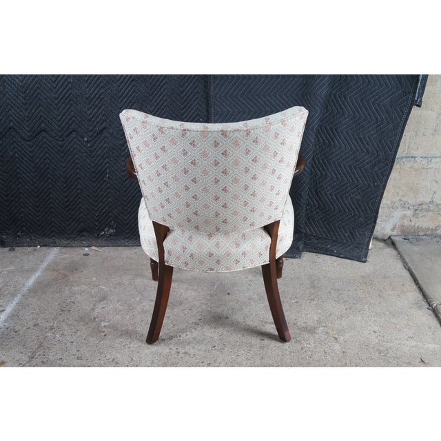 Mid 20th Century Martha Washington Style Mahogany Upholstered Library Arm Chair For Sale - Image 9 of 13