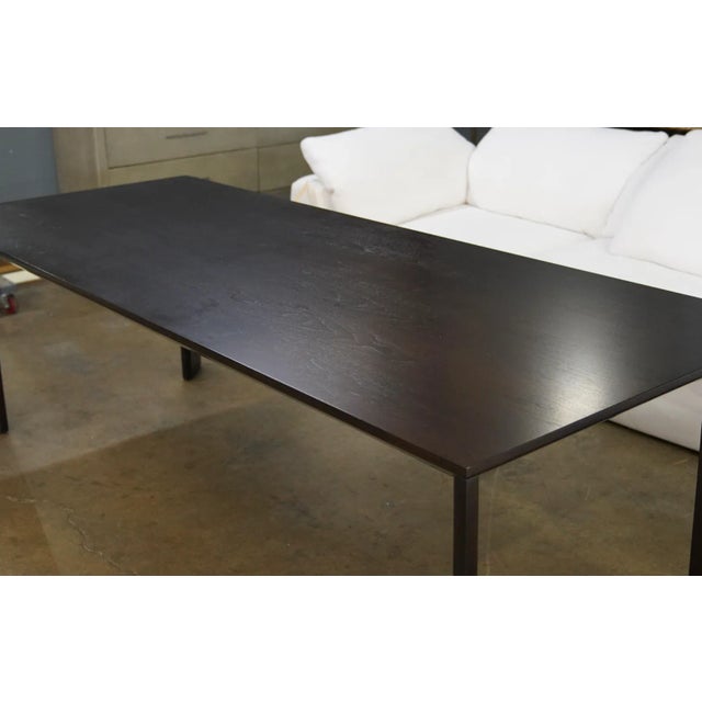 Brown Glass Top Restoration Hardware Modern Arles Dining Table For Sale - Image 8 of 11