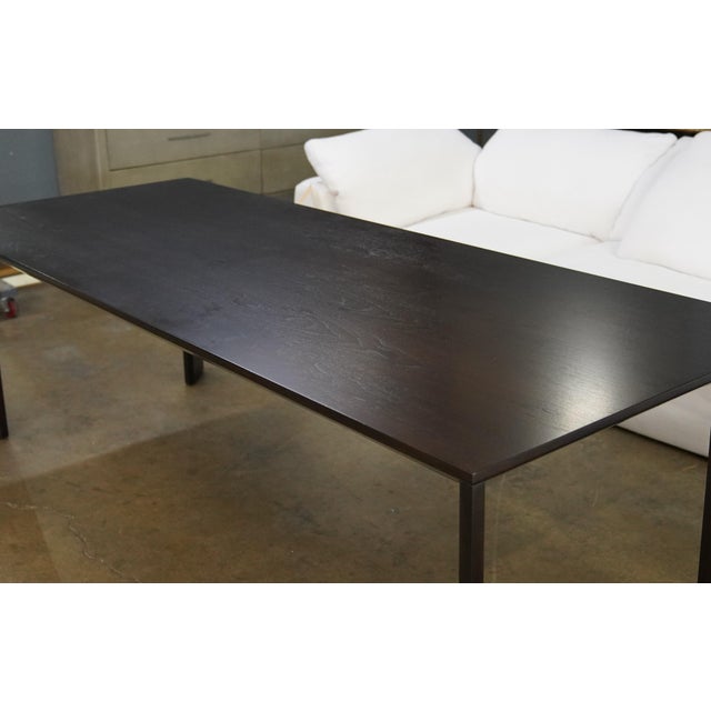 Brown Restoration Hardware Modern Arles Dining Table With Glass Cover For Sale - Image 8 of 11