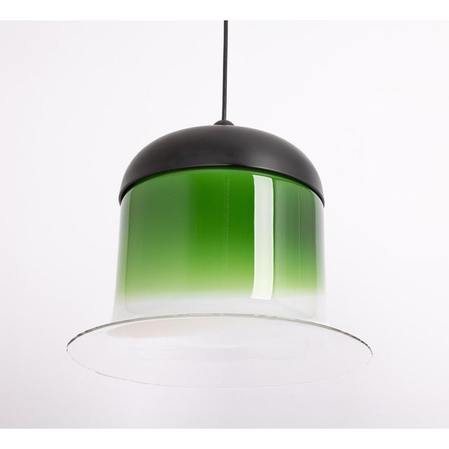 Large Green White Glass Pendant Light from Peill and Putzler, Germany, 1970s For Sale - Image 4 of 12