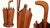 Solid wood umbrella stand in the Art Deco style. Metal drip tray at the bottom. Treated wood. Dimensions: H. 70 cm × W. 28...