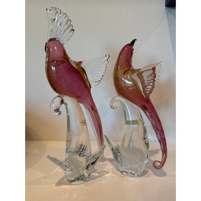 Abstract Murano Gold Dusted Bird Set For Sale - Image 3 of 5