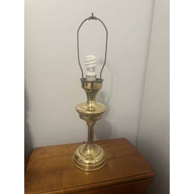 1970s Mid-Century Modern - Brass Lamp For Sale - Image 4 of 5