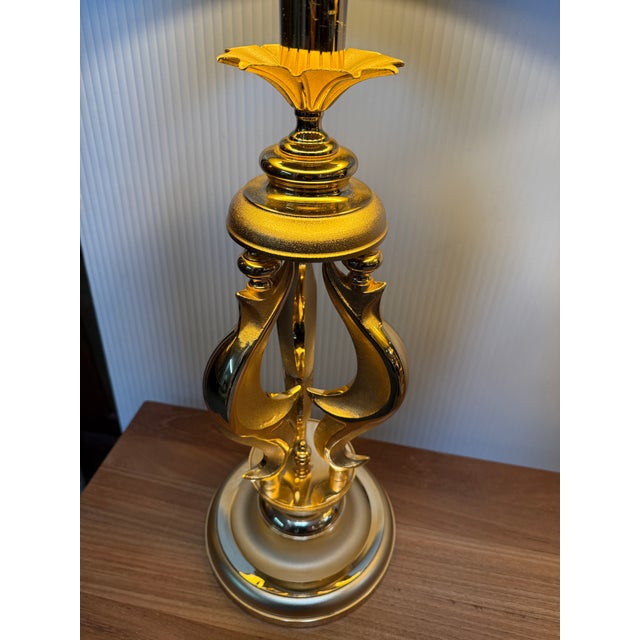 Metal Regency Sculpted Table Lamps, Pair For Sale - Image 7 of 12
