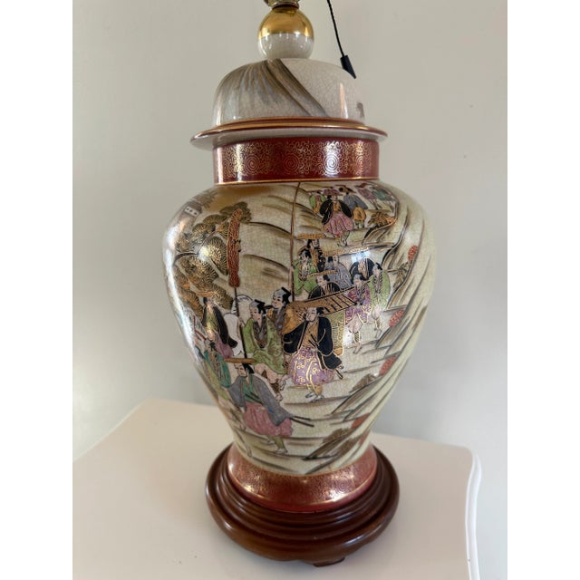 Set of Two Early 20th Century Fujita Kutani Porcelain Mt. Fuji Lamps For Sale - Image 6 of 12