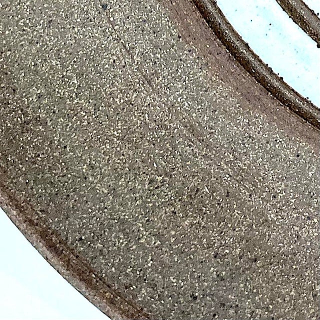 1980's Monumental Stoneware Pottery Charger Decorated - Ken Edwards Montana Potter For Sale - Image 4 of 8