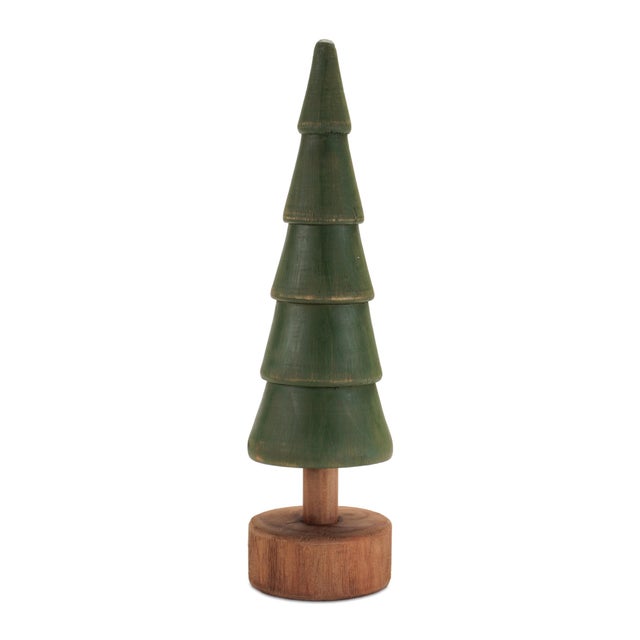 Kenneth Ludwig Chicago Rustic Wooden EverGreen Tree (Set of 2) For Sale - Image 4 of 5
