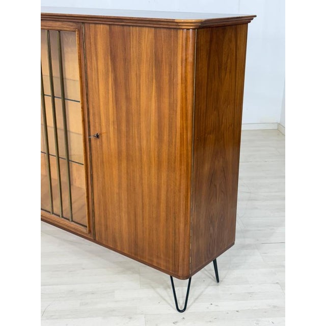 Brown Mid-Century Walnut Display Highboard For Sale - Image 8 of 11