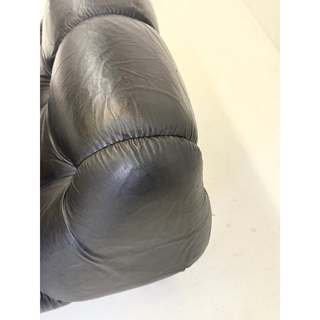 Black Leather Nuvolone Modular Lounge Sofa by Rino Maturi for Mimo Padova, 1970s, Set of 5 For Sale - Image 10 of 15