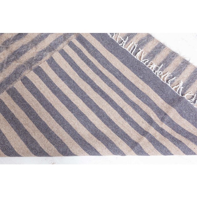 Gray Textural Stripe Modern Goat Hair Runner by Doris Leslie Blau For Sale - Image 8 of 8
