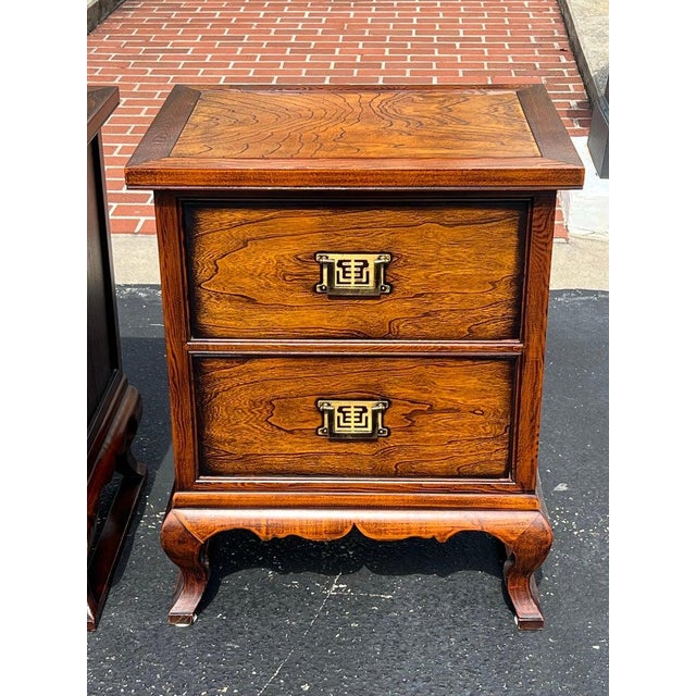 1990s Pair of Asian Style Nightstands For Sale - Image 13 of 18