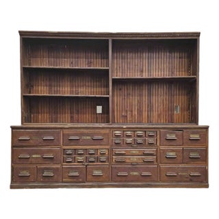 Early 20th Century J.D. Warren General Store Apothecary Cabinet For Sale