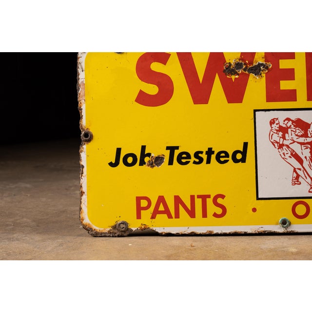 American Vintage Sweet-Orr Union-Made Workwear S S P Sign For Sale - Image 3 of 6