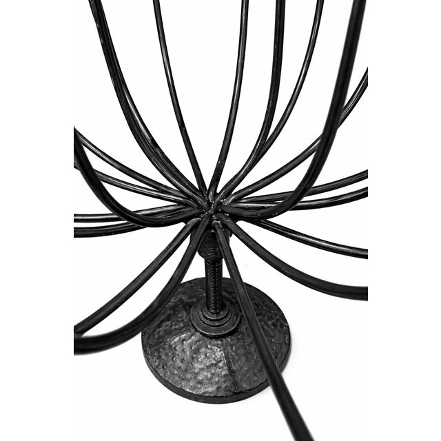 1990s Large 20-Light Brutalist Wrought Iron Sculptural Candelabra, 21" Tall For Sale - Image 4 of 6