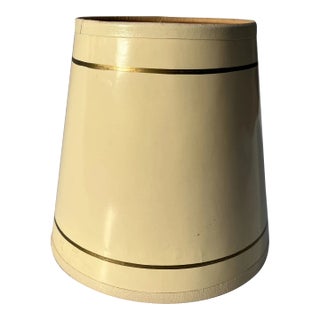 Vintage Small Cream and Gold Paper Lampshade For Sale