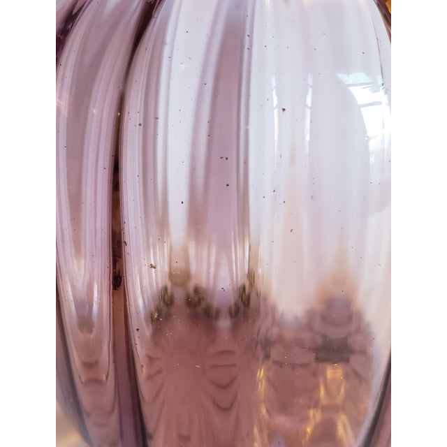 Amethyst 1920s Attr Vittorio Zecchin Small Soffiato Glass Vase Amethyst For Sale - Image 8 of 11