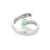 Art Deco Oval Cut Emerald Diamond Cluster Bypass Ring in 18k White Gold For Sale - Image 3 of 10