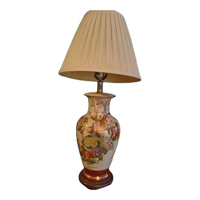 Japanese Satsuma Table Lamp (Signed) For Sale