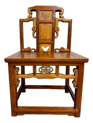 Vintage Chinese Ming Style Elm Side Occasional Accent or Wedding Chair