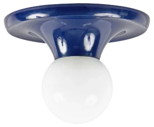 Mid-Century Italian Blue Metal Light Ball Sconce by Achille Castiglioni for Flos, 1960s