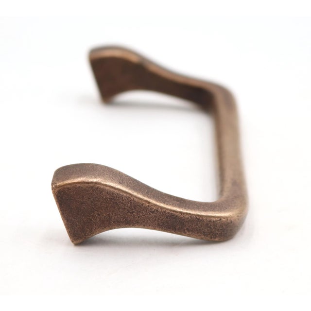 Late 20th Century Set of Vintage 4.25 In. Brass Curved Drawer Pulls For Sale - Image 5 of 6