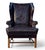 Late 20th Century Vintage Baker Furniture Georgian Style Brown Leather Wingback Armchair For Sale - Image 5 of 13