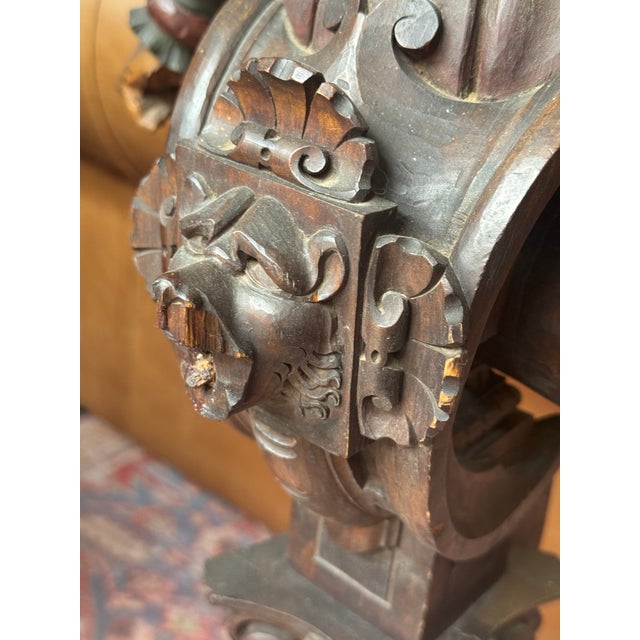 Antique Continental Wooden Medieval Noblewoman Figurehead- Architectural Salvage For Sale - Image 10 of 16