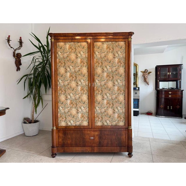 Brown Antique Biedermeier Cabinet Chest in Walnut For Sale - Image 8 of 14