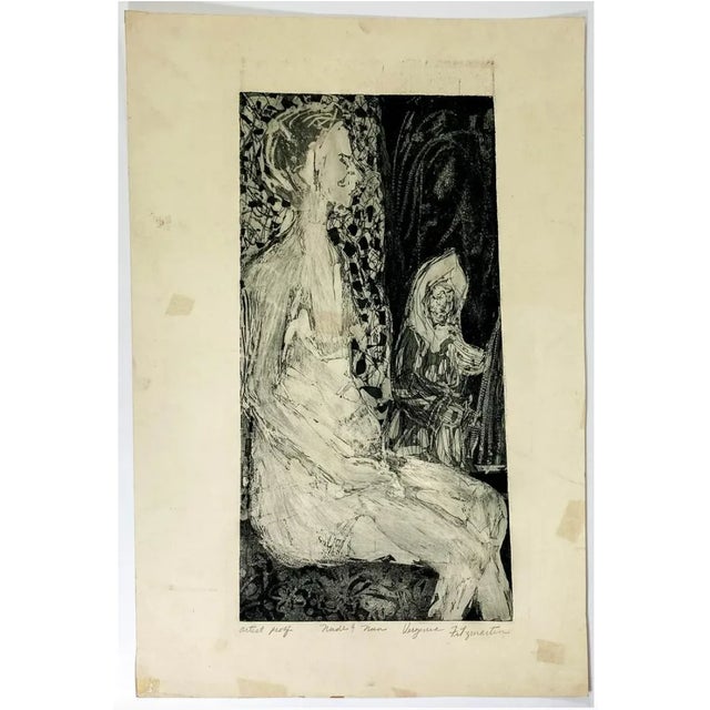 Virginia Fitzmartin "Nude and Nun" etching and aquatint, pencil signed and noted as artist's proof.