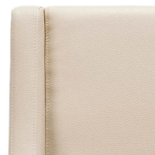 Leather Sloping Armchair, Cream & Cherry Mahogany For Sale - Image 4 of 6