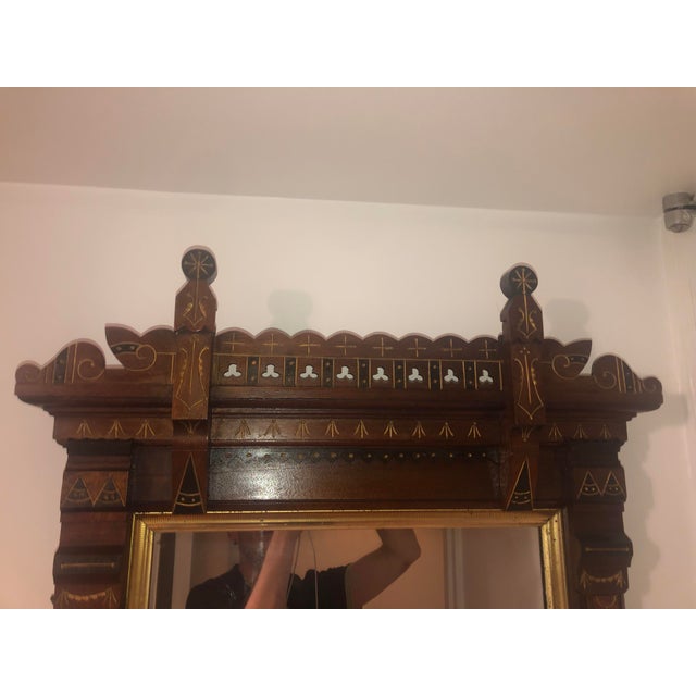 Late 19th Century Victorian Eastlake Mantle Mirror For Sale - Image 4 of 13