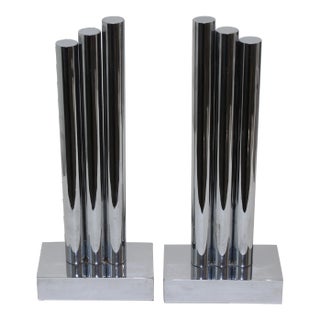 Donald Deskey Andirons Moderne Skyscraper Form For Sale
